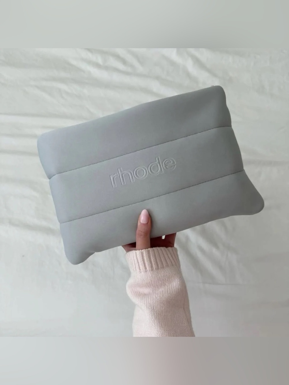 Rhode Grey Bubble Bag makeup cosmetics make up pouch gray skin